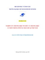 NGHIÊN cứu THƯƠNG HIỆU tổ CHỨC VÀ THƯƠNG HIỆU CÁ NHÂN TRONG LĨNH vực BÁO CHÍ TẠI VIỆT NAM