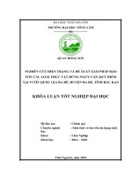 Nghiên cứu hiện trạng và đề xuất giải pháp bảo tồn các loài thực vật rừng nguy cấp, quý hiếm tại vườn quốc gia ba bể   huyện ba bể   tỉnh bắc kạn 