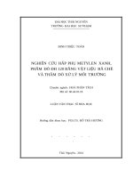 Nghiên cứu hấp phụ metylen xanh, phẩm đỏ đh 120 bằng vật liệu bã chè và thăm dò xử lý môi trường 