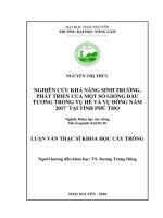 Nghiên cứu khả năng sinh trưởng, phát triển của một số giống đậu tương trong vụ Hè và vụ Đông năm 2017 tại huyện Thanh Thủy tỉnh Phú Thọ (Luận văn thạc sĩ)