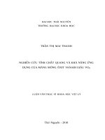 Nghiên cứu tính chất quang và khả năng ứng dụng của màng mỏng ôxit vanađi giàu VO2 