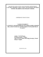 Content and methods of teaching some lessons related to social knowledge in english pilot class 6 