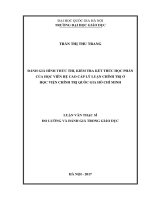 Đánh giá hình thức thi, kiểm tra kết thúc học phần của học viên hệ cao cấp lý luận chính trị ở học viện chính trị quốc gia hồ chí minh 