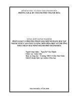 Phân loại và phương pháp giải một số dạng bài tập nhằm nâng cao chất lượng môn hóa học 9 ở trường THCS trần mai ninh 