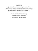 MỘT SỐ PHƯƠNG PHÁP DẠY HỌC THEO HƯỚNG  PHÁT HUY NĂNG LỰC NGƯỜI HỌC TRONG GIẢNG DẠY  BÀI ÔN TẬP VĂN HỌC DÂN GIAN VIỆT NAM