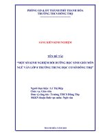 Một số kinh ngghiệm bồi dưỡng học sinh giỏi môn ngữ văn lớp 8 trường THCS đông thọ 