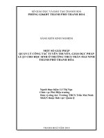Một số giải pháp quản lý công tác tuyên truyền, giáo dục pháp luật cho học sinh ở trường THCS trần mai ninh   thành phố thanh hóa 