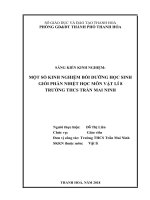 Một số kinh nghiệm bồi dưỡng học sinh giỏi phần nhiệt học vật lí 8 trường THCS trần mai ninh 