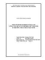 Một số kinh nghiệm nâng cao công tác quản lí chi hội chữ thập đỏ ở trường THCS trần mai ninh 