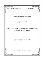 Quản lý nhà nước về giảm nghèo bền vững trên địa bàn tỉnh bình dương 