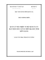 Quản lý nhà nước về hộ tịch của UBND cấp xã trên địa bàn tỉnh kiên giang 