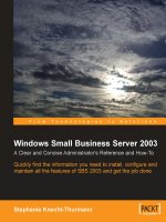 Packt microsoft small business server 2003 a clear and concise administrators reference and howto aug 2005 ISBN 1904811493 pdf 