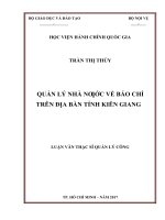 Quản lý nhà nước về báo chí trên địa bàn tỉnh kiên giang