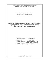 Một số biện pháp nâng cao ý thức tự giác học tập cho học sinh lớp 5c, trường tiểu học thành kim 