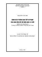 Đánh giá kỹ năng giao tiếp sư phạm của sinh viên với trẻ mẫu giáo 3 6 tuổi (nghiên cứu trường hợp tại trường cao đẳng sư phạm trung ương nha trang) 
