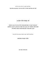 Phân loại tài nguyên sinh khí hậu và quy hoạch không gian canh tác một số loài cây trồng phù hợp với điều kiện sinh khí hậu tỉnh bắc kạn 