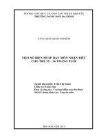 Một số biện pháp dạy trẻ 25 36 tháng tuổi nhận biết màu xanh, đỏ, vàng 