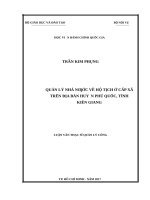 Quản lý nhà nước về hộ tịch ở cấp xã trên địa bàn huyện phú quốc, tỉnh kiên giang