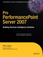 Apress pro performancepoint server 2007 building business intelligence solutions aug 2008 ISBN 1590599616 pdf 