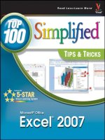 Wiley microsoft office excel 2007 top 100 simplified tips and tricks jul 2007 ISBN 0470126744 pdf 