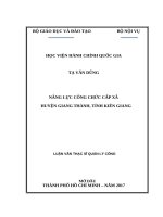 Năng lực công chức cấp xã huyện giang thành, tỉnh kiên giang 