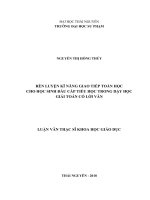 Rèn luyện kĩ năng giao tiếp toán học cho học sinh đầu cấp tiểu học trong dạy học giải toán có lời văn 