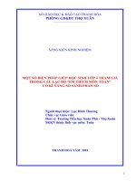 Một số biện pháp giúp học sinh lớp 4 tham gia trong câu lạc bộ “em yêu thích môn toán” có kĩ năng so sánh phân số 