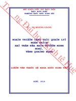 Hoàn thiện công tác quản lý ngân sách xã trên địa bàn huyện minh hoá, tỉnh quảng bình 