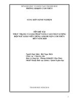 Thực trạng và giải pháp nâng cao chất lượng đội ngũ giáo viên tiếng anh 