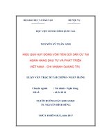 HIỆU QUẢ HUY ĐỘNG vốn TIỀN gửi dân cư tại NGÂN HÀNG đầu tư và PHÁT TRIỂN VIỆT NAM   CHI NHÁNH QUẢNG TRỊ 