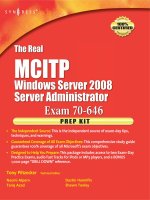 Syngress the real MCTS MCITP windows server 2008 server administrator exam 70646 prep kit apr 2008 ISBN 1597492485 pdf 
