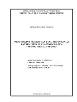 Một số kinh nghiệm vận dụng phương pháp dạy học tích cực nhằm nâng cao chất lượng môn GDCD lớp 6 trường THCS 
