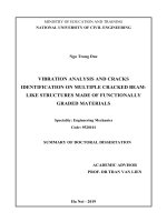 Phân tích và chẩn đoán kết cấu dầm bằng vật liệu cơ tính biến thiên có nhiều vết nứt tt tiếng anh 