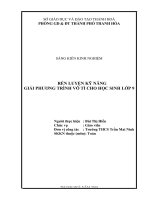 Rèn luyện kỹ năng giải phương trình vô tỉ cho học sinh lớp 9 