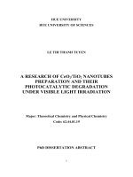 Nghiên cứu tổng hợp vật liệu ceo2 tio2 nano ống và hoạt tính xúc tác phân hủy quang hóa trong vùng khả kiến tt tiếng anh 