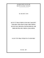 Quản lý hoạt động giáo dục đạo đức cho học sinh trung học phổ thông huyện đan phượng thành phố hà nội theo hướng huy động cộng đồng 