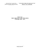 BÁO CÁO THỰC HIỆN QUY CHẾ CÔNG KHAI NĂM HỌC 2016 – 2017