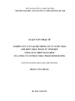 Nghiên cứu cải tạo hệ thống xử lý nước thải chế biến thực phẩm từ tinh bột công suất 300 m3 ngày đêm của công ty cổ phần thực phẩm minh dương 