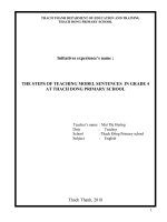 The steps of teaching model sentences in grade 4 at thach dong primary school