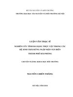 Nghiên cứu tính đa dạng thực vật trong các hệ sinh thái rừng ngập mặn ven biển thành phố hải phòng 