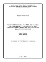 Đặc điểm cấu trúc   kiến tạo phần tây bắc bồn trũng nông sơn, quảng nam và sự tạo khoáng urani trong cát kết tt tiếng anh 