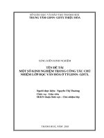 Một số kinh nghiệm trong công tác chủ nhiệm lớp học văn hóa ở trung tâm GDNN GDTX 