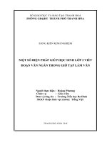 Một số biện pháp giúp học sinh lớp 2 viết đoạn văn ngắn trong giờ tập làm văn 