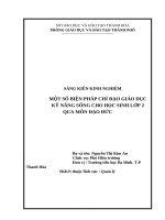 Một số biện pháp chỉ đạo giáo dục kỹ năng sống cho học sinh lớp 2 qua môn đạo đức 