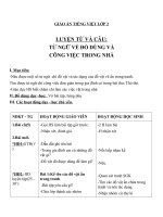 Giáo án Tiếng Việt 2 tuần 11 bài: Luyện từ và câu  Mở rộng vốn từ: Từ ngữ về đồ dùng và công việc trong nhà