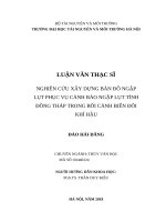 Nghiên cứu xây dựng bản đồ ngập lụt phục vụ cảnh báo ngập lụt tỉnh đồng tháp trong bối cảnh biến đổi khí hậu 