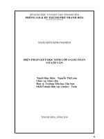 Biện pháp giúp học sinh lớp 4 giải toán có lời văn 