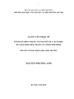 Đánh giá hiện trạng tài nguyên ốc cạn ở khu du lịch sinh thái tràng an, tỉnh ninh bình 