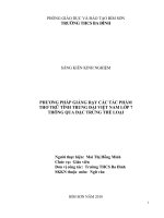 Phương pháp giảng dạy các tác phẩm thơ trữ tình trung đại việt nam lớp 7 thông qua đặc trưng thể loại 