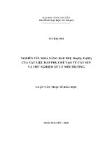 Nghiên cứu khả năng hấp phụ Mn(II), Fe(III) của vật liệu hấp phụ chế tạo từ cây sen và thử nghiệm xử lý môi trường 